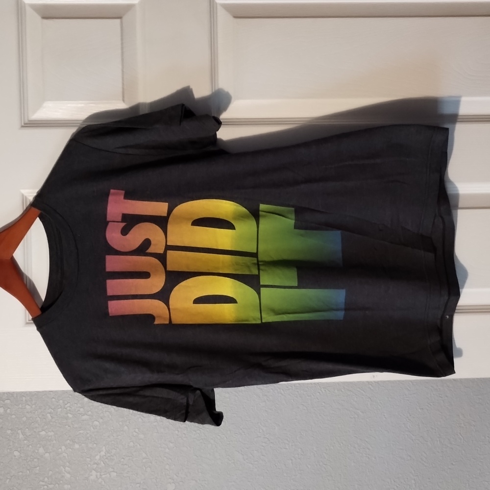 Fun play on a Nike shirt Instead of "Just do it".."Just did it" dark gray Small